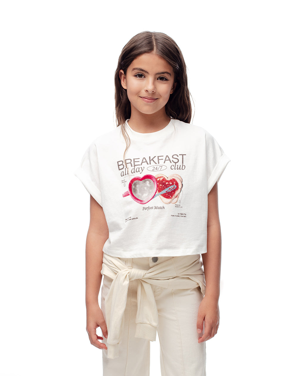 Camiseta regular algodón blanca niña