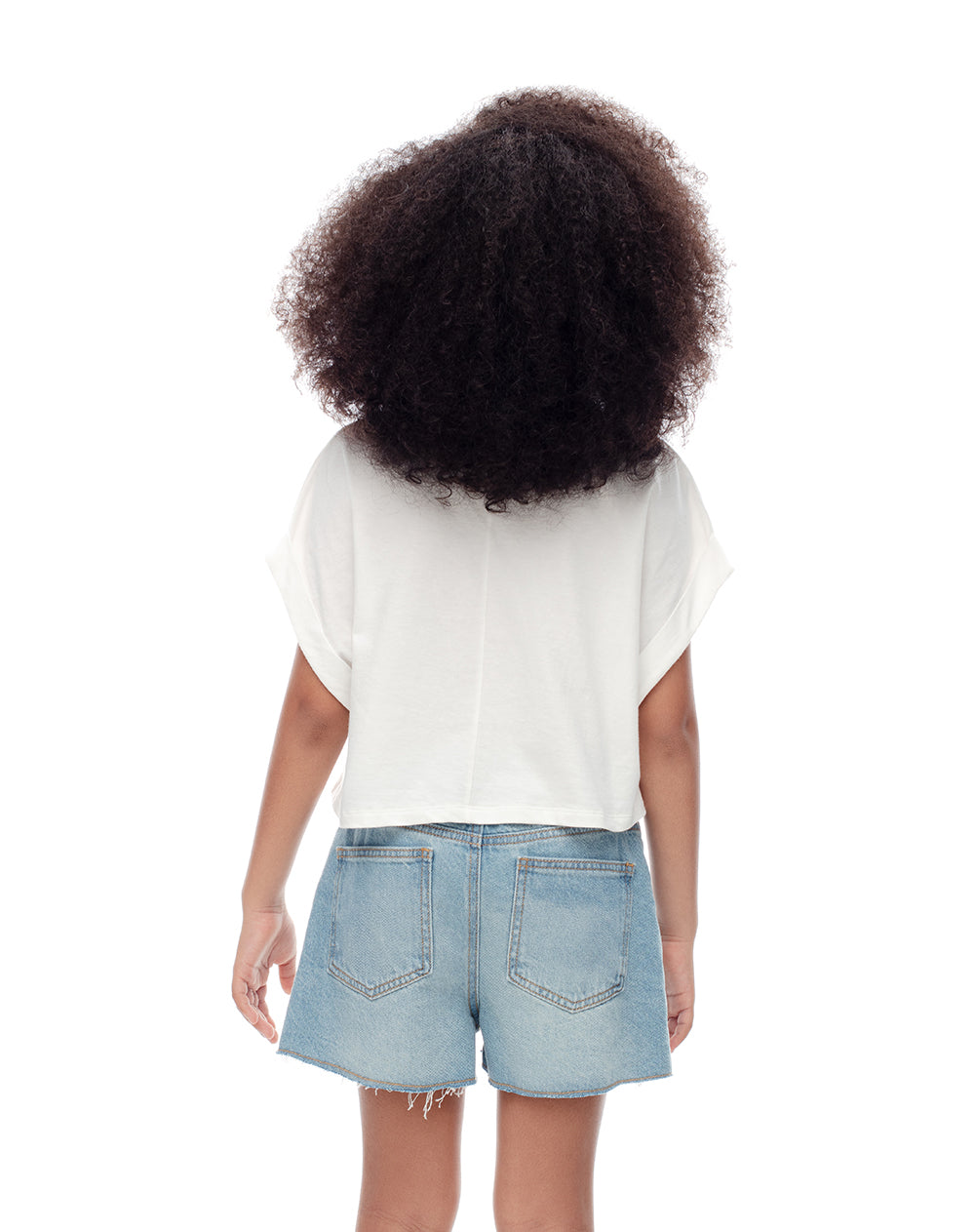 Camiseta oversize algodón blanca niña