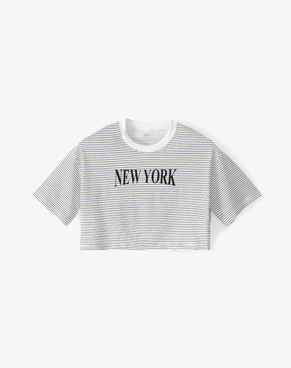 Camiseta crop regular algodón crudo estampada mujer