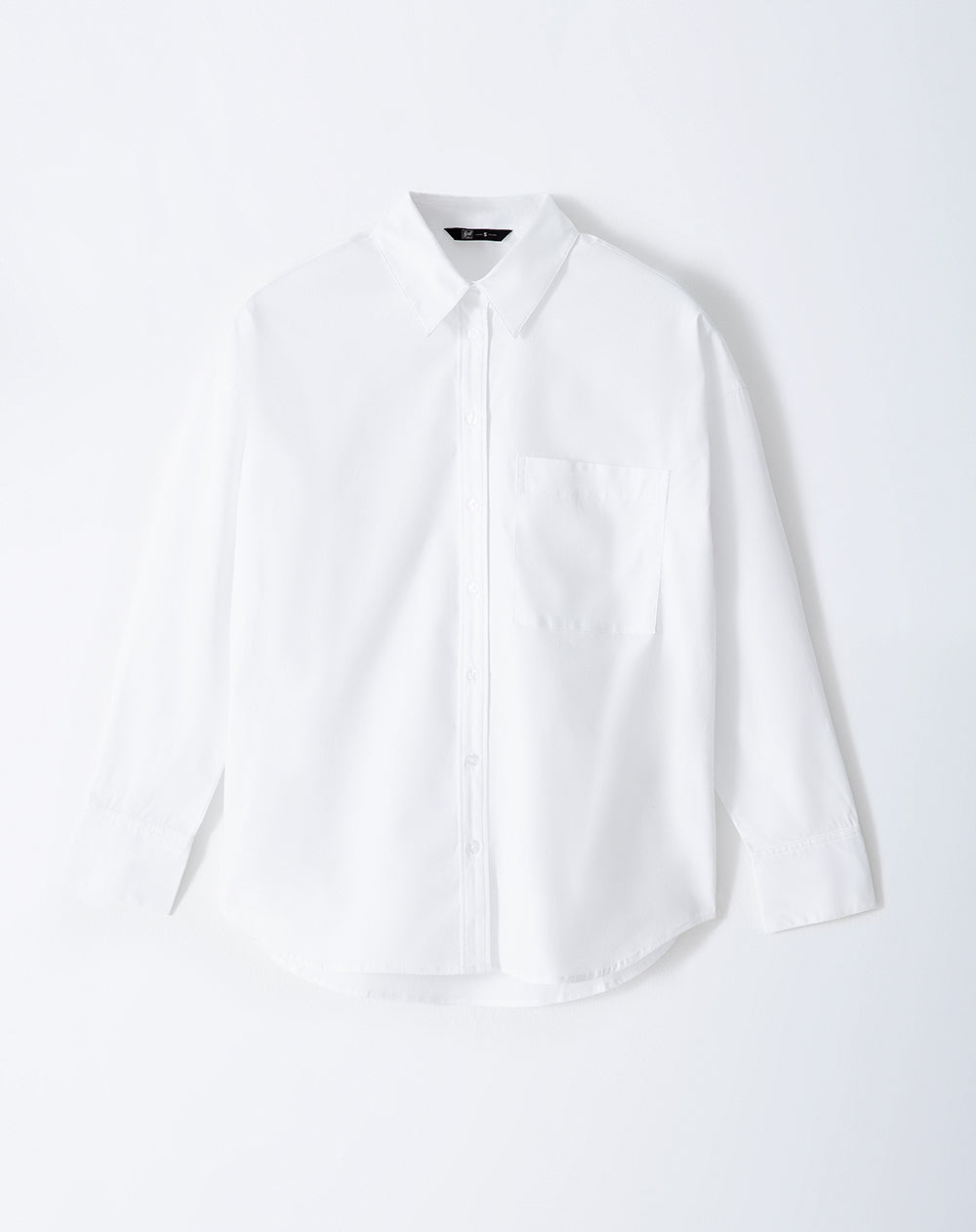 Camisa manga larga oversize algodón blanca mujer