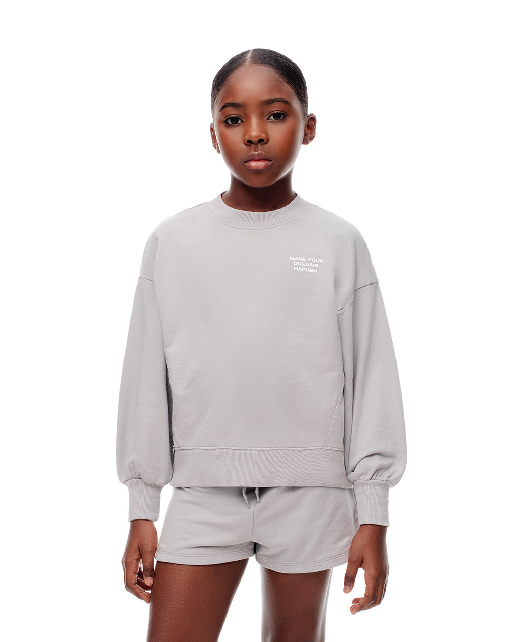 Buzo regular algodón gris niña