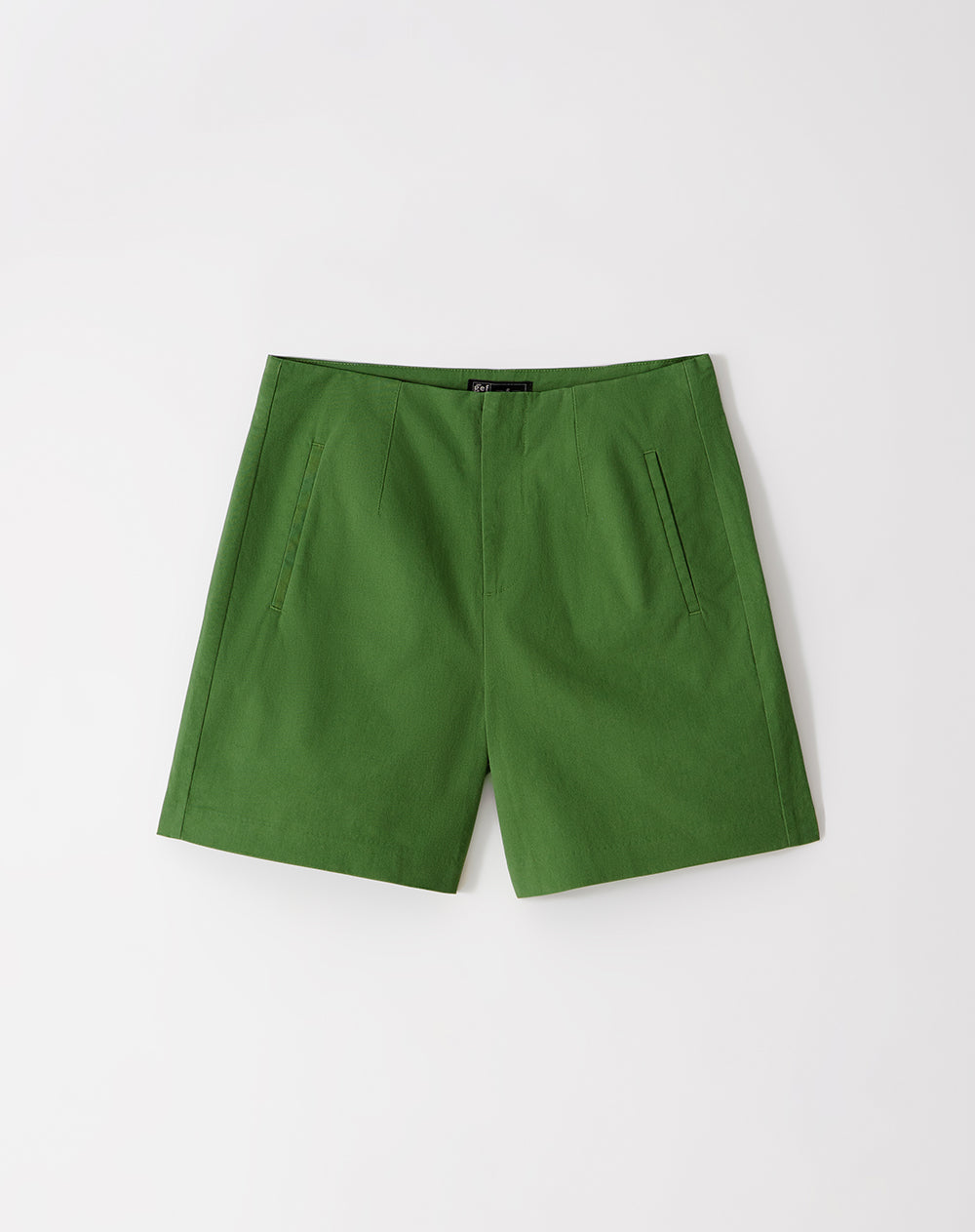 Short tiro alto algodón verde mujer