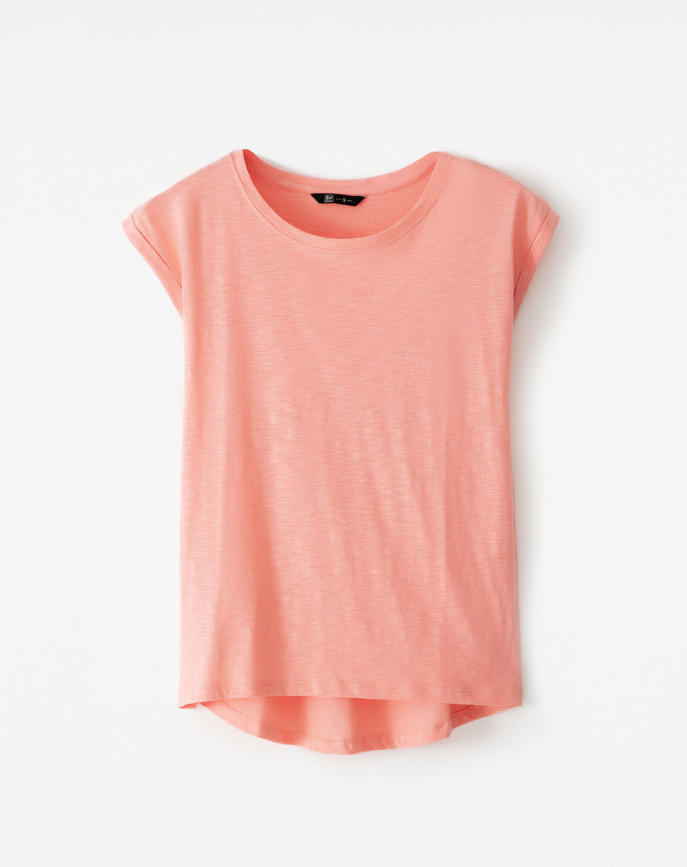 Camiseta regular algodón coral mujer