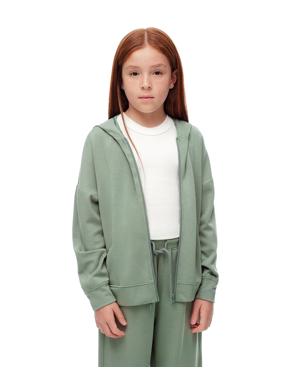 Chaqueta regular verde niña