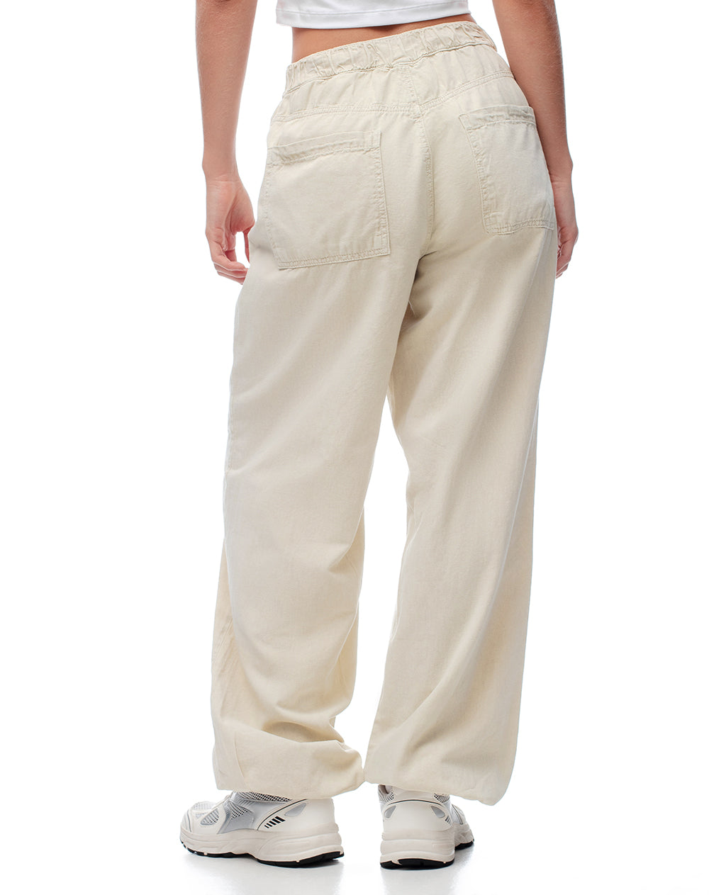 Pantalón jogger tiro medio algodón habano mujer