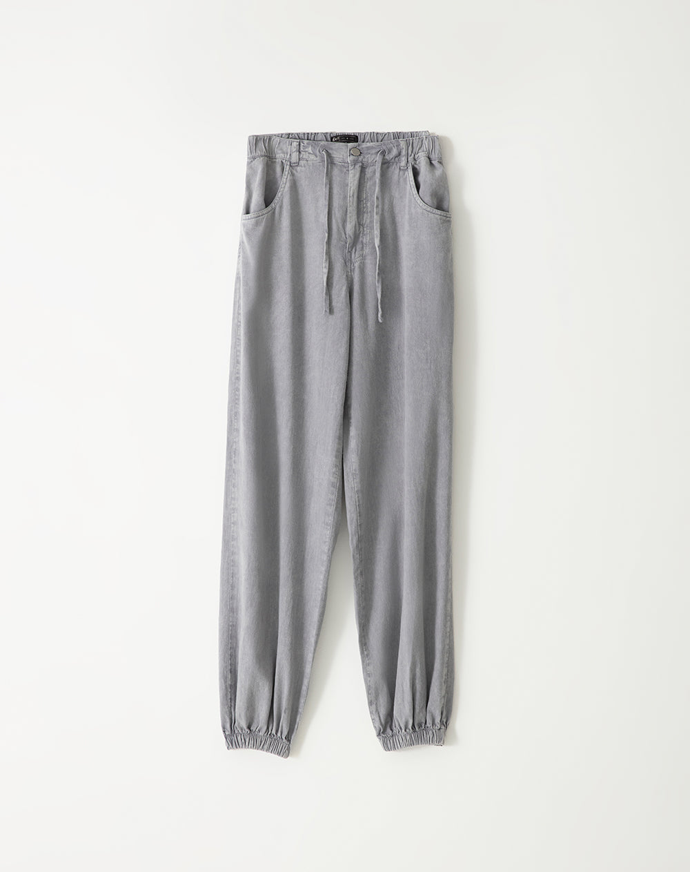 Pantalón jogger tiro medio algodón gris mujer