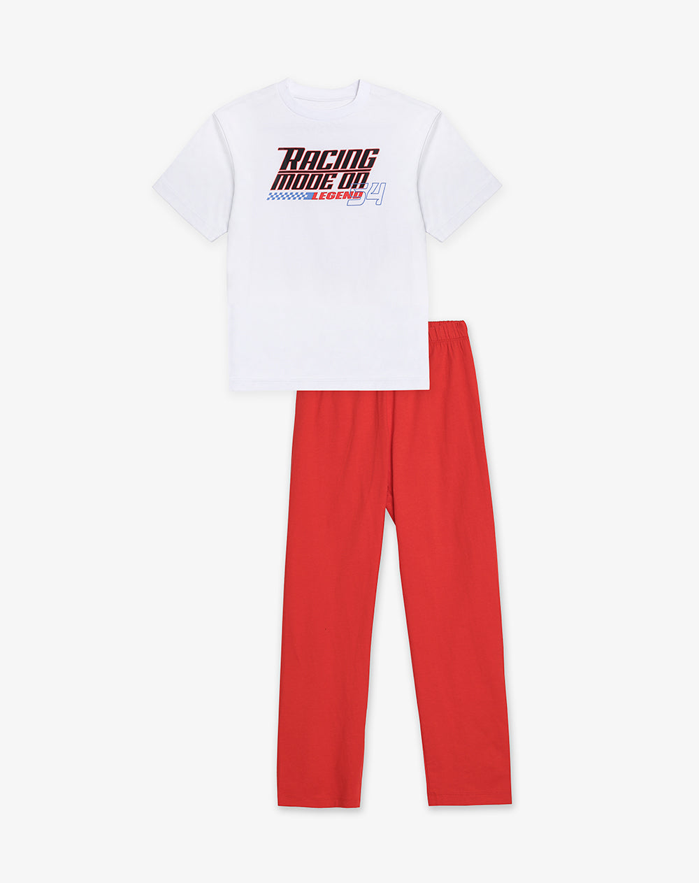 Pijama regular manga corta rojo niño
