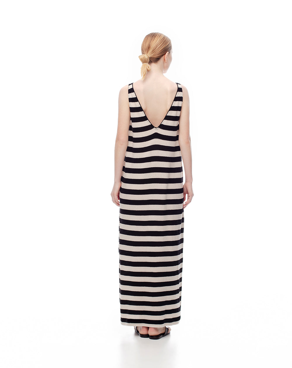 Vestido largo tejido rayas mujer