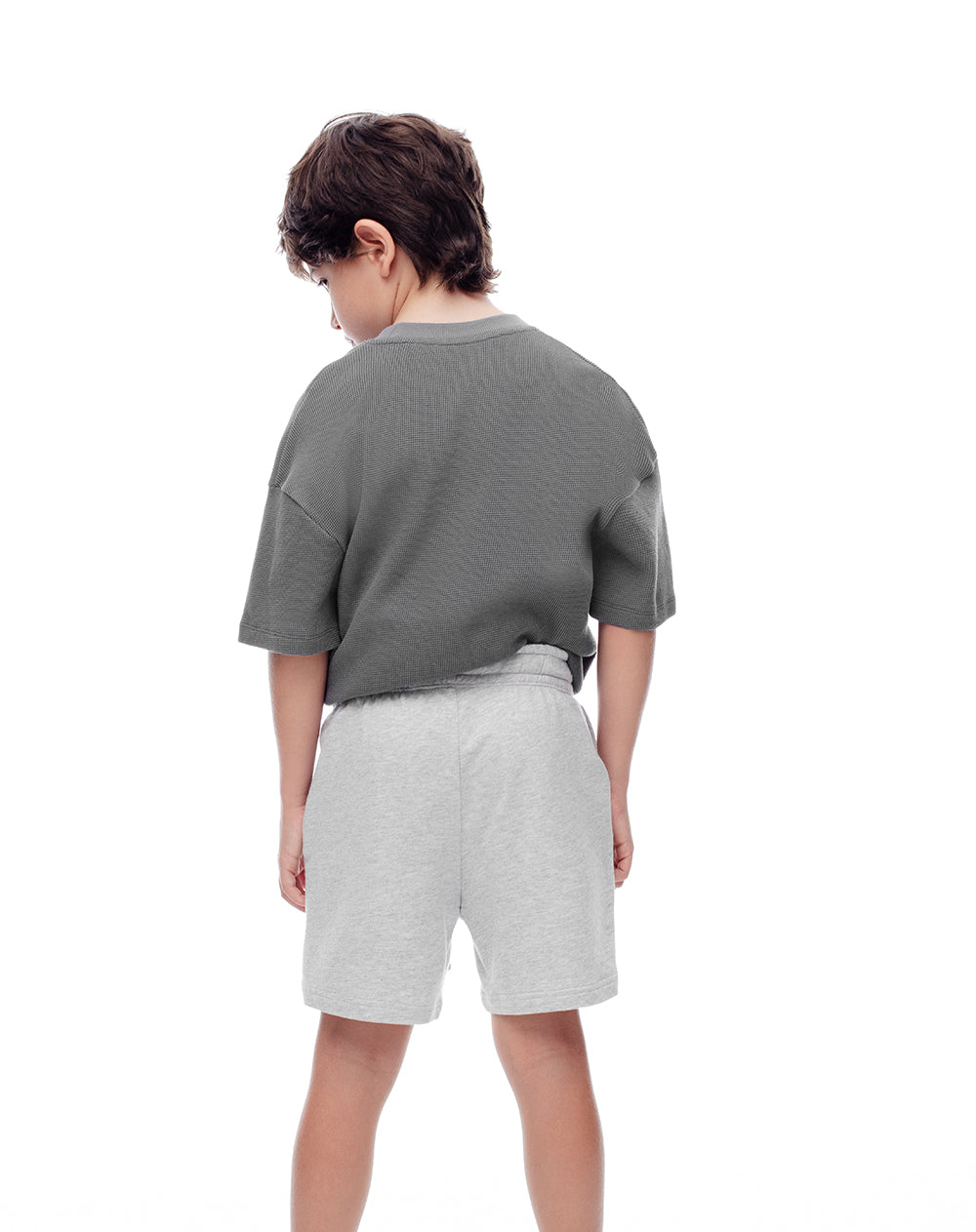 Bermuda regular algodón gris niño