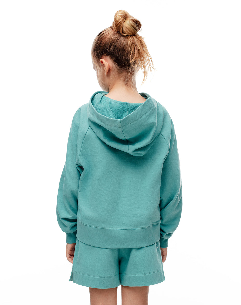 Buzo tipo hoddie algodón azul niña