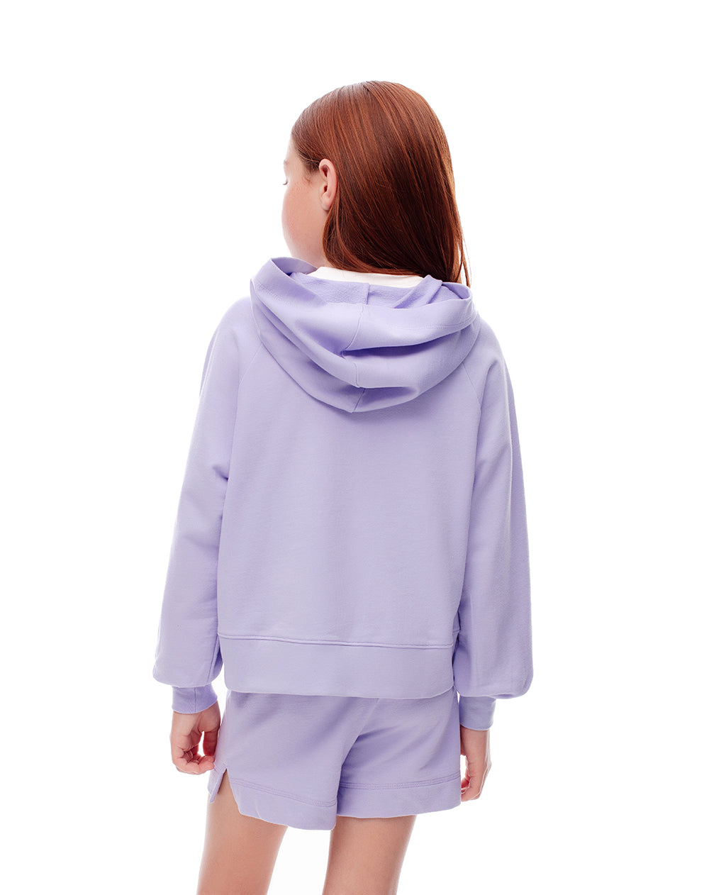 Buzo tipo hoddie algodón lavanda niña