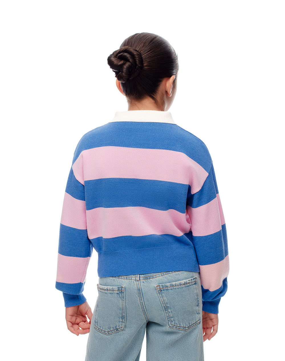 Buzo relaxed fit rosado rayas