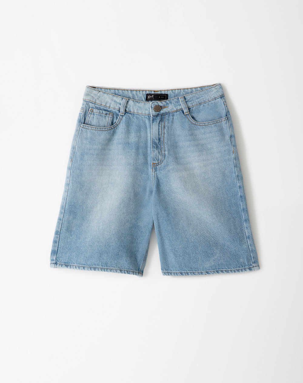 Bermuda denim tiro alto índigo medio mujer