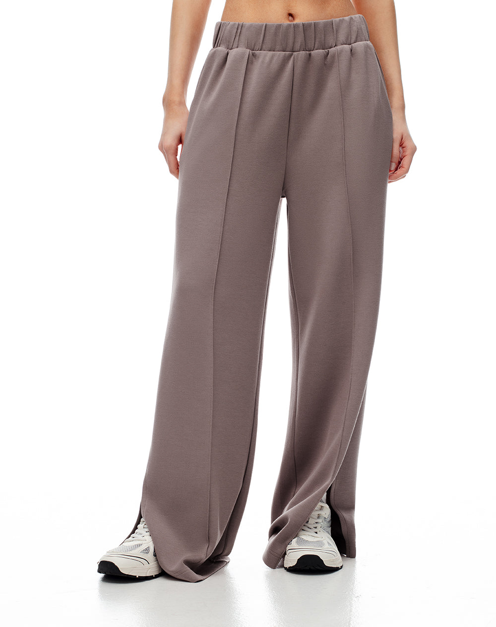 Jogger relaxed fit tiro alto cafe