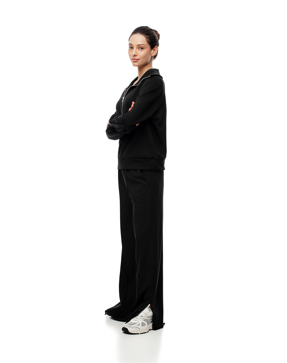 Pantalón holgado negro mujer
