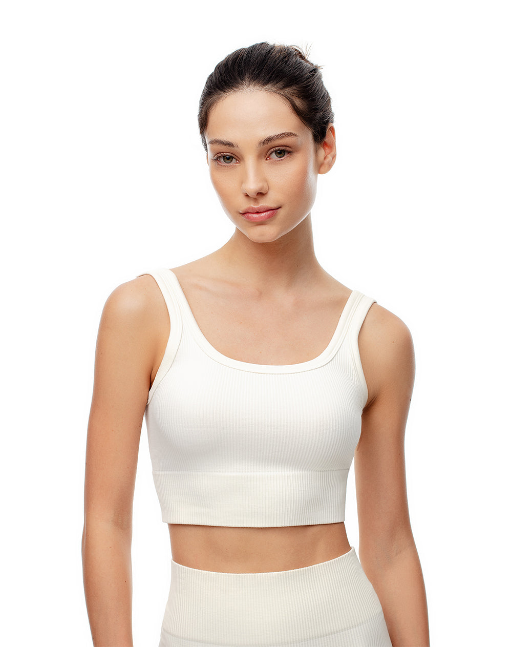 Crop top deportivo mujer seamless blanco