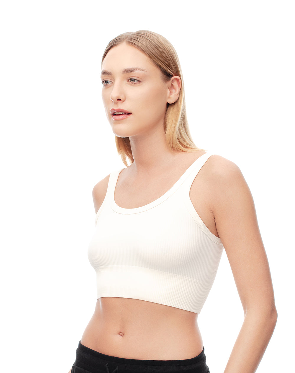 Crop top deportivo seamless blanco mujer
