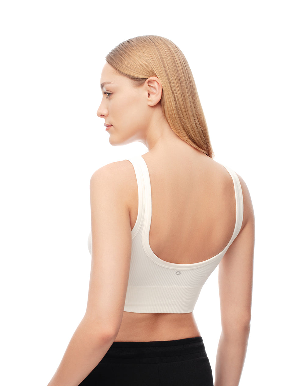 Crop top deportivo seamless blanco mujer