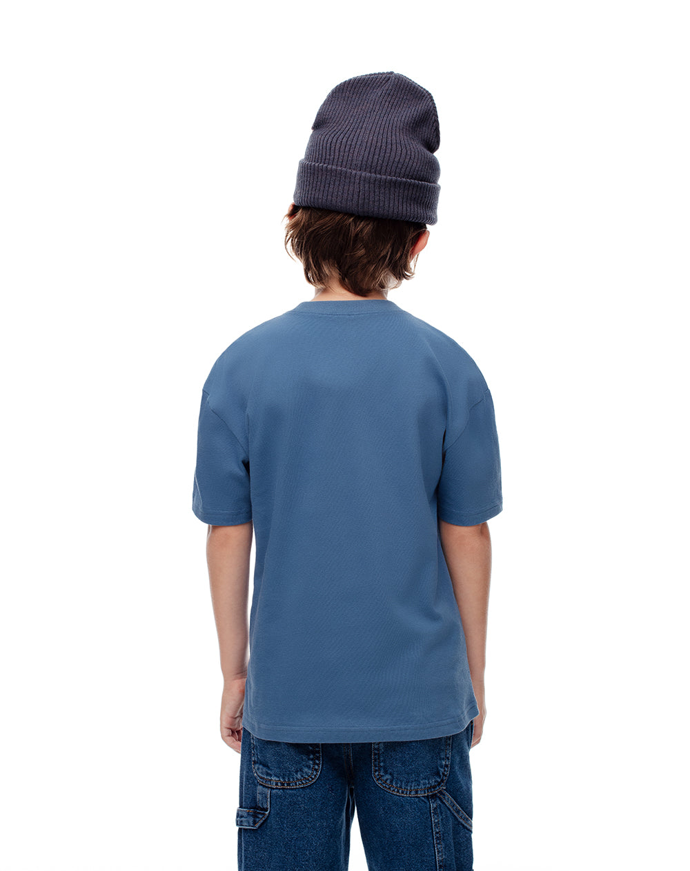 Camiseta regular algodón azul estampado niño