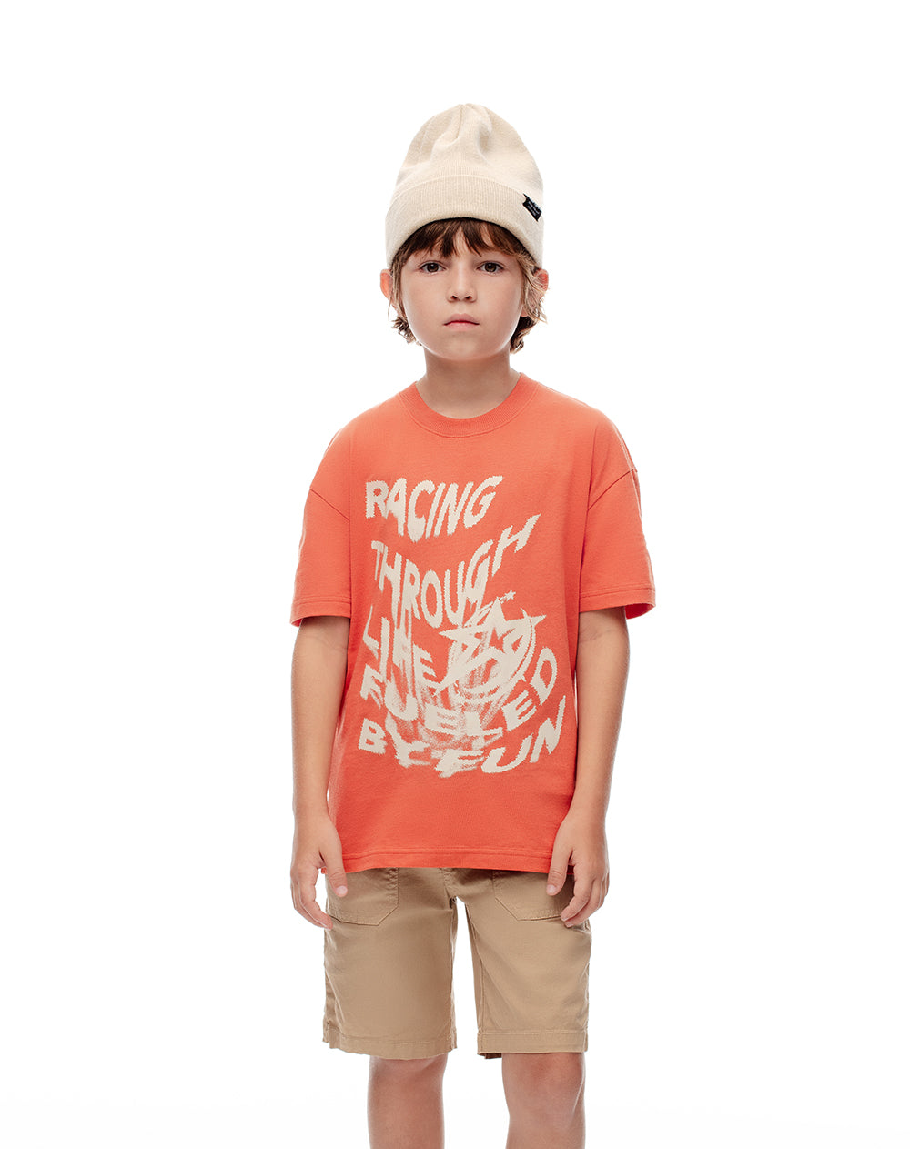 Camiseta fit manga corta naranja