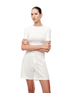 Short tiro medio blanco mujer