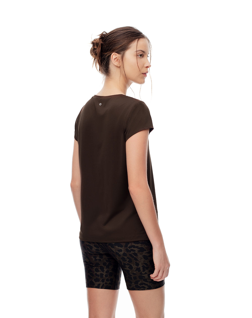 Camiseta deportiva secado rápido chocolate mujer
