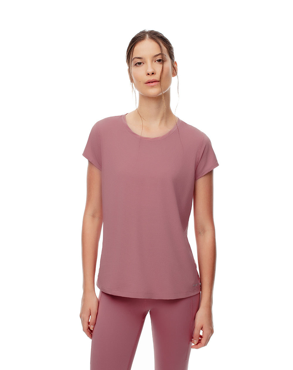Camiseta deportiva secado rápido malva mujer