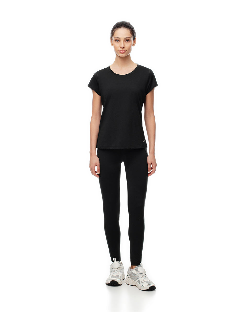 Camiseta deportiva secado rápido negra mujer