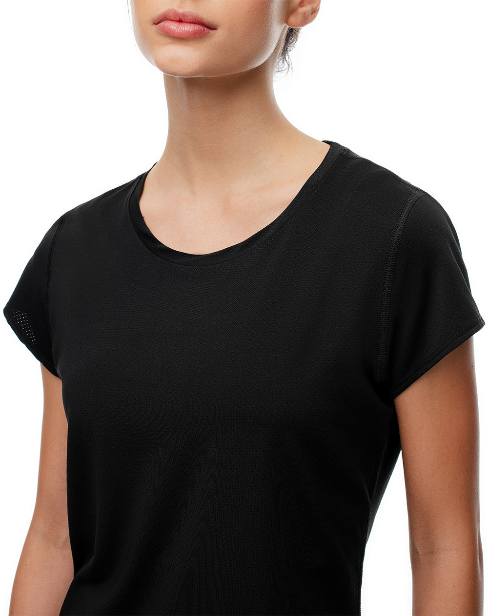 Camiseta deportiva secado rápido negra mujer
