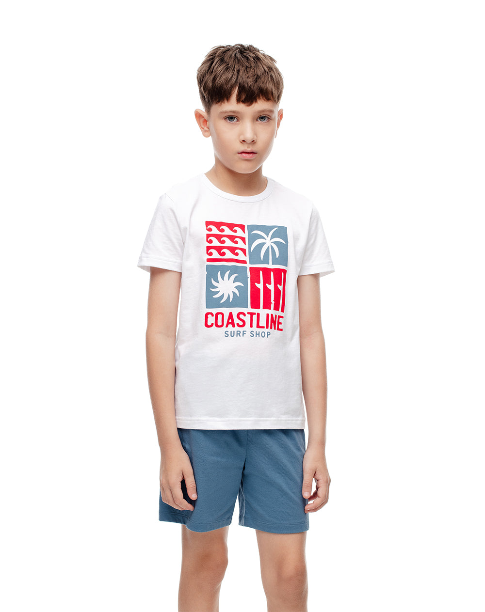 Camiseta + bermuda de pijama niño algodón surtida