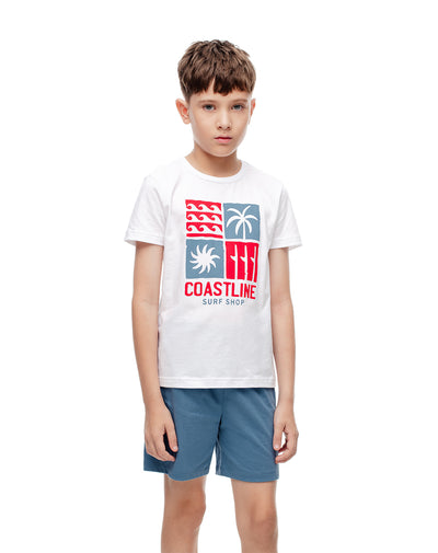 Camiseta + bermuda de pijama niño algodón surtida