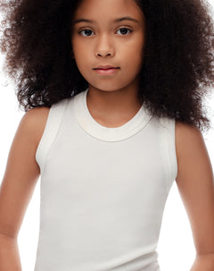 Camiseta esqueleto slim rib algodón blanca niña