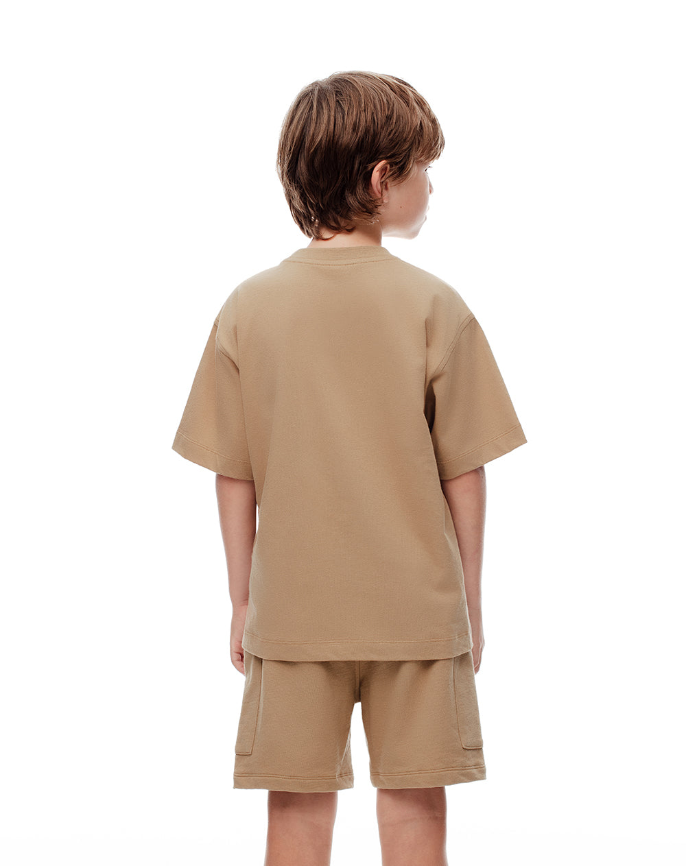 Conjunto camiseta + bermuda habano niño