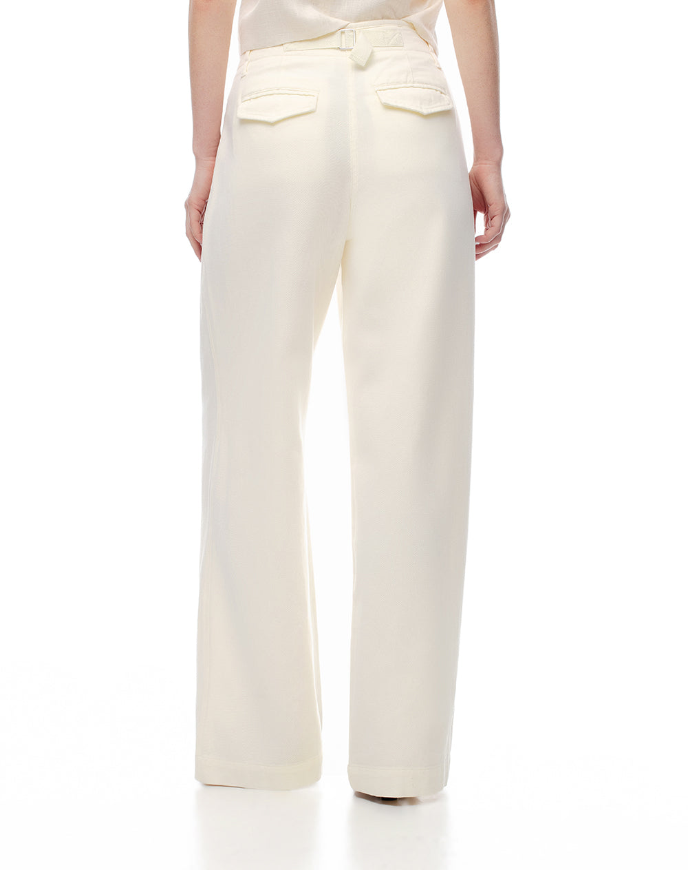 Pantalón wide leg tiro alto denim habano mujer