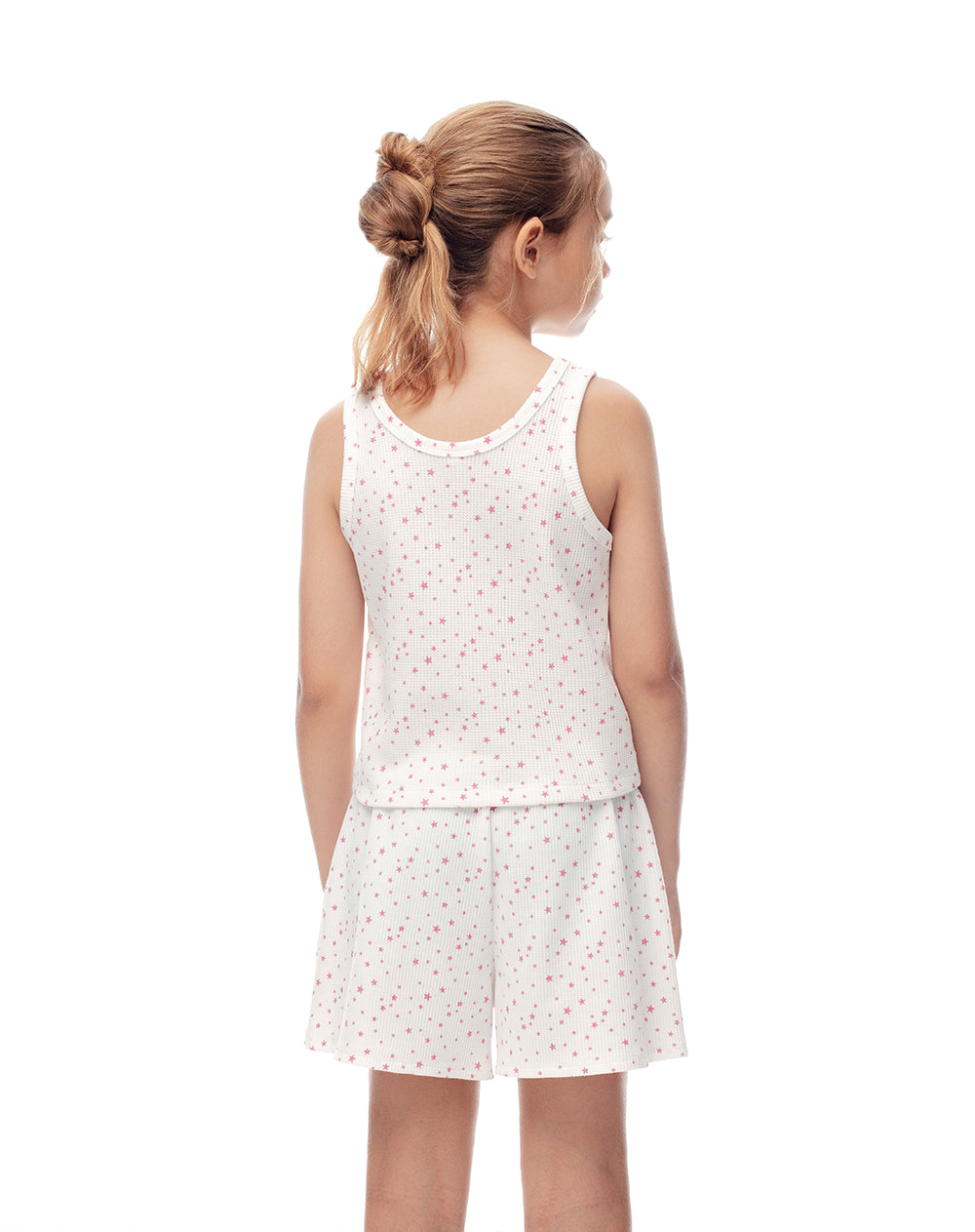 Pijama regular fit manga corta blanca estampada