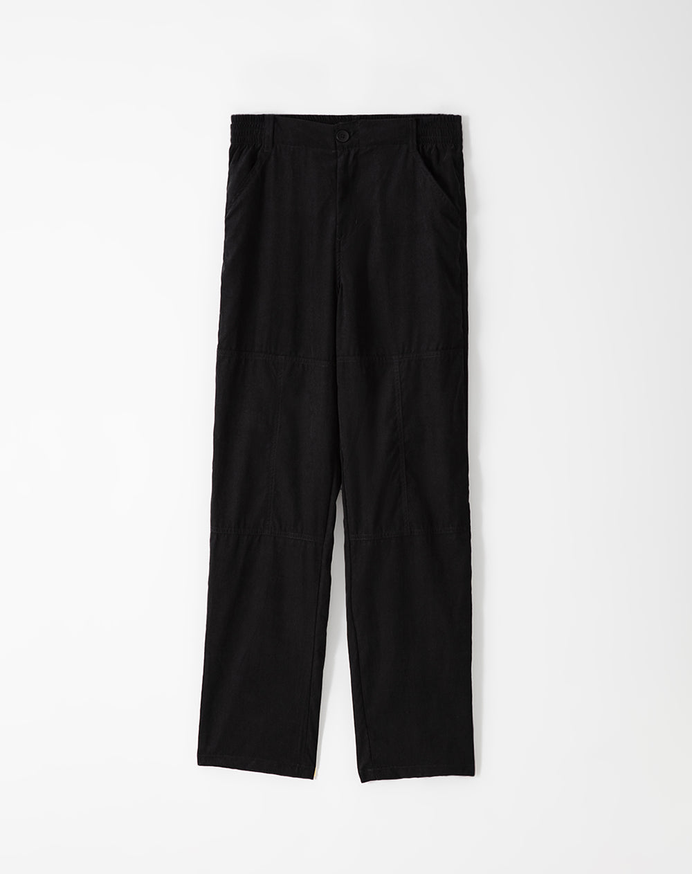 Pantalón recto tiro medio negro mujer
