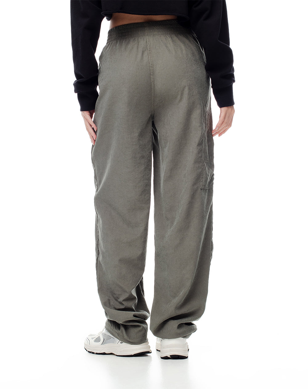 Pantalón recto tiro medio verde mujer