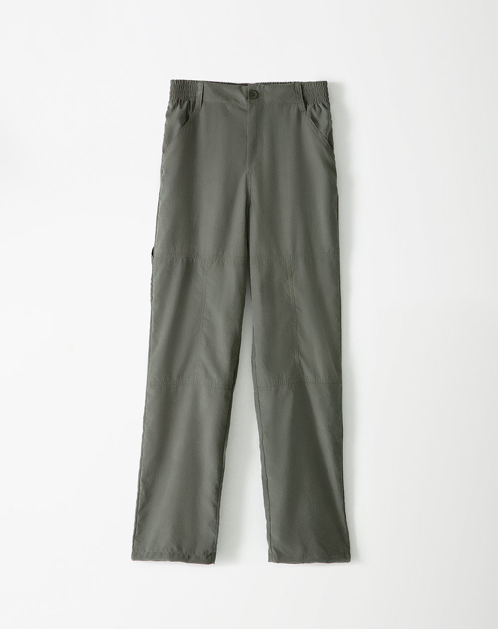 Pantalón recto tiro medio verde mujer