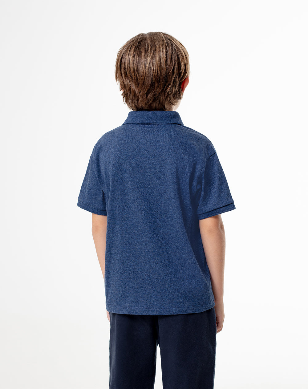 Polo regular algodón azul niño