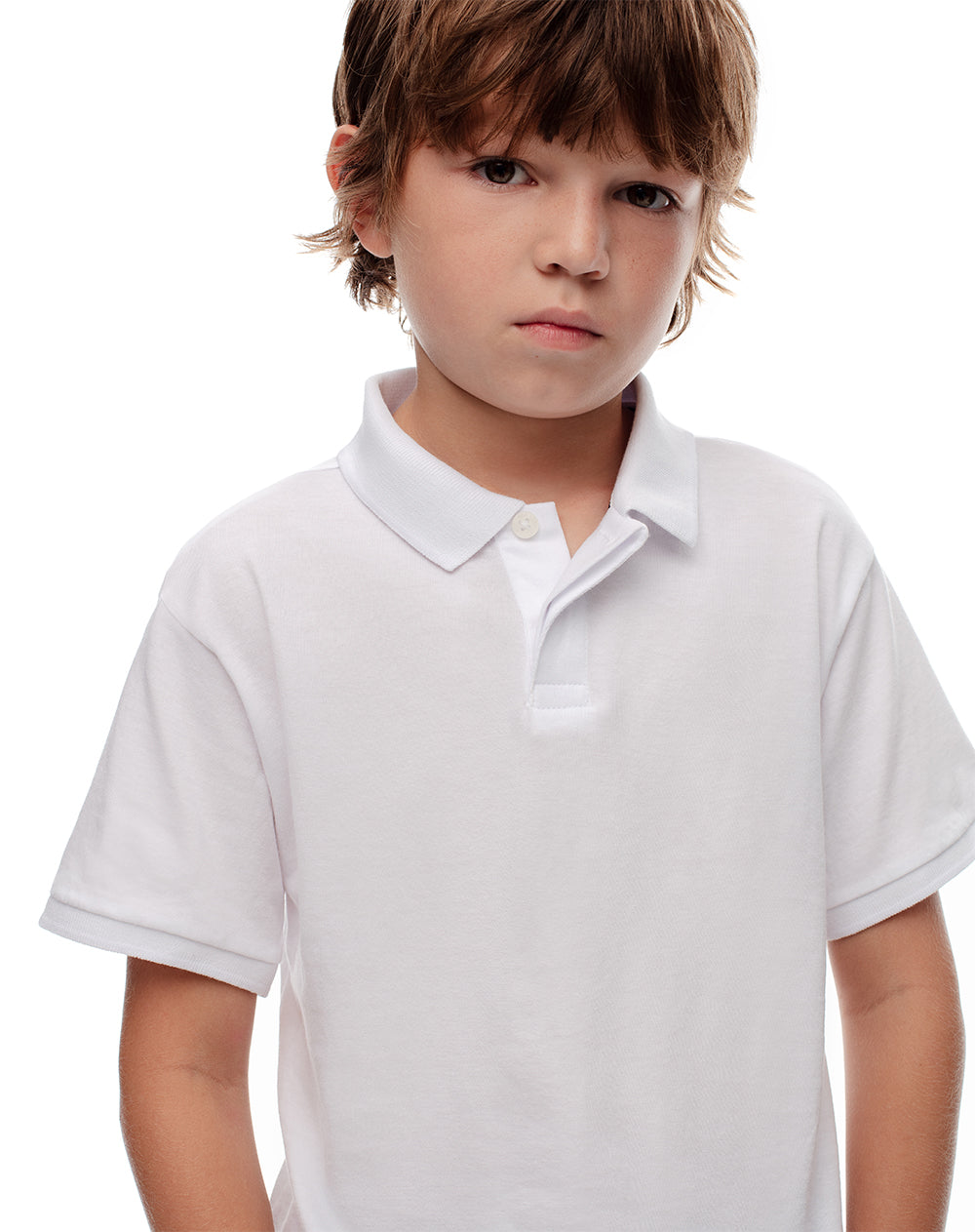 Polo regular algodón blanca niño