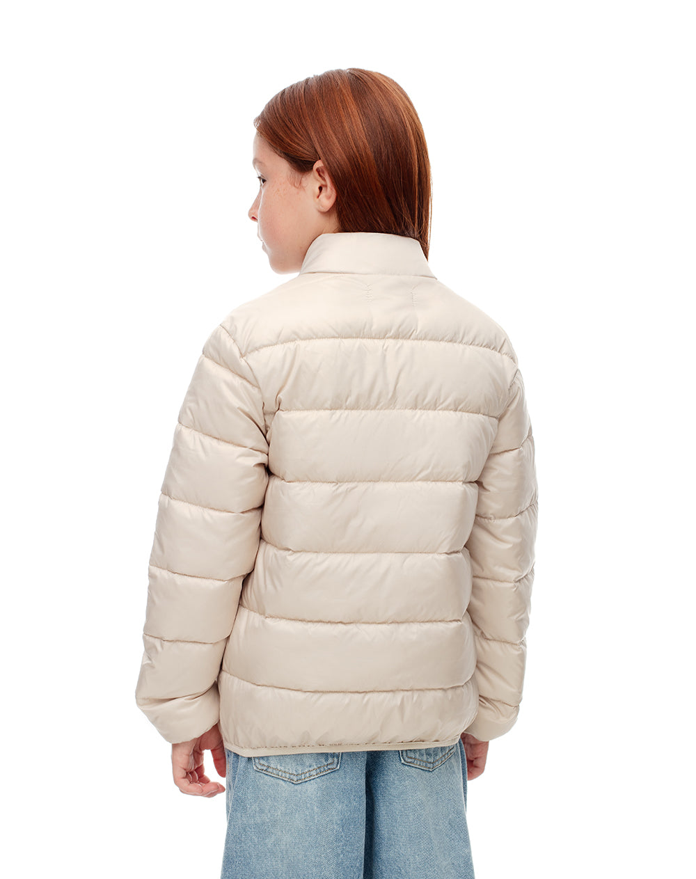 Chaqueta alcolchada crema niña