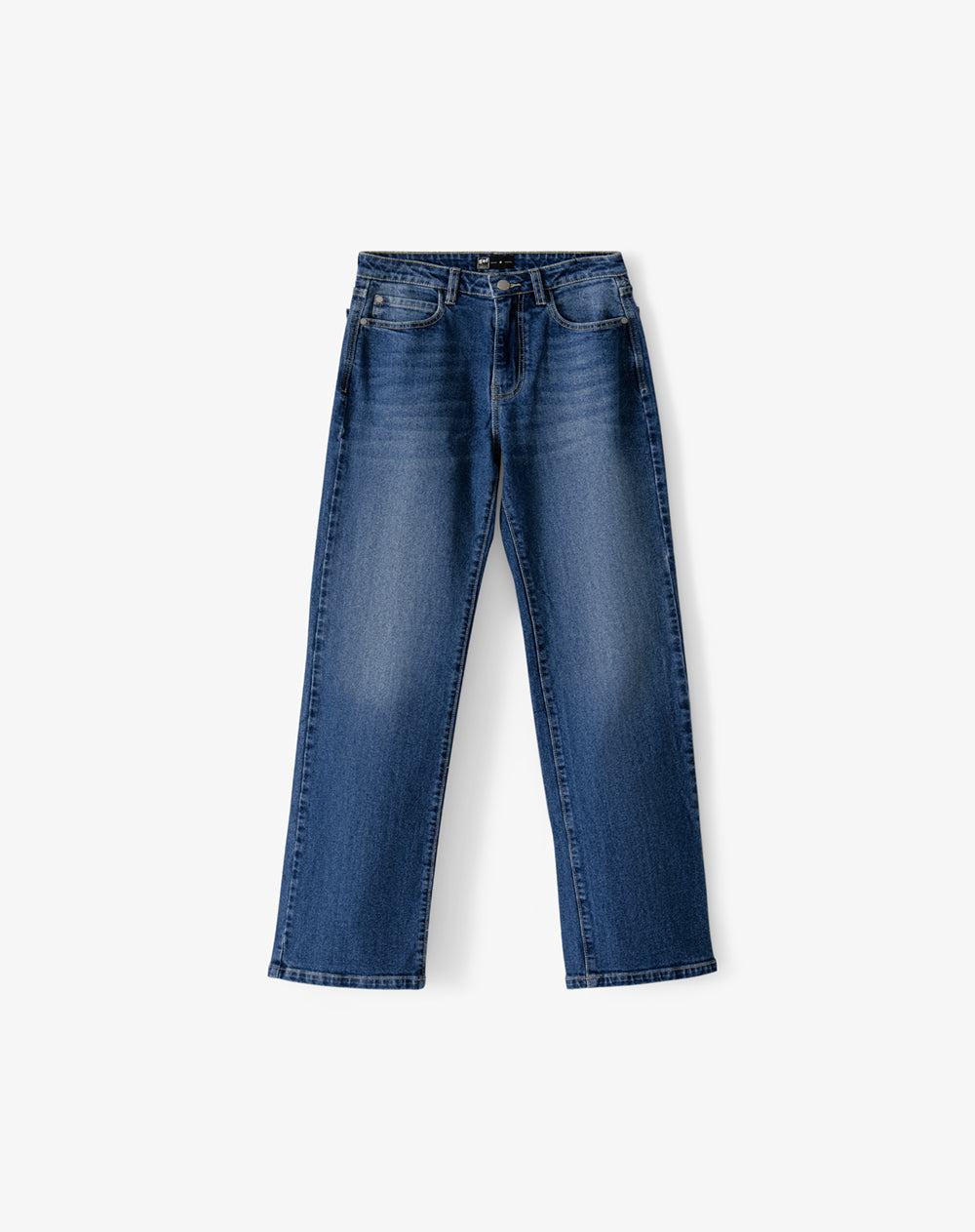 Jean regular tiro alto indigo oscuro mujer