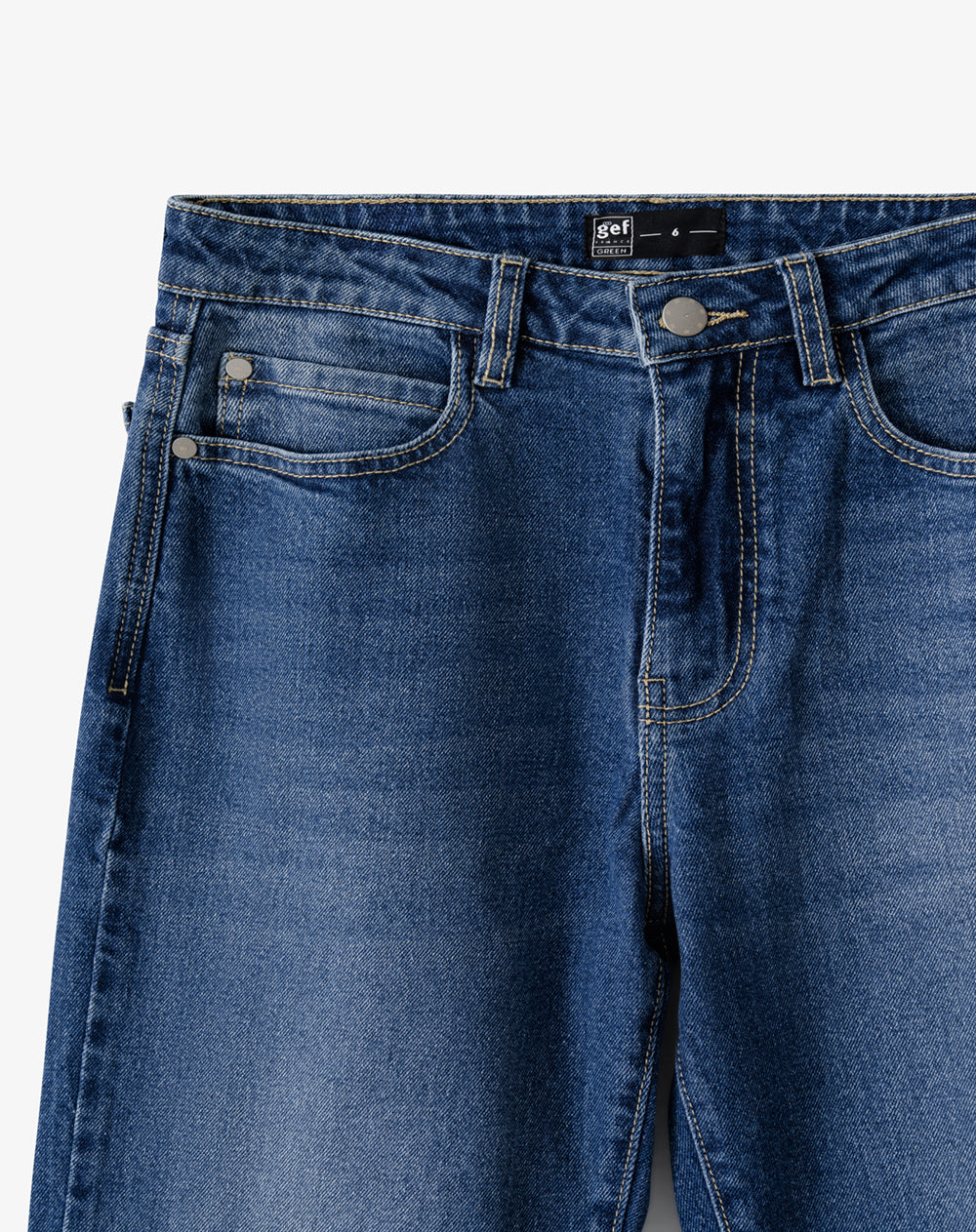 Jean regular tiro alto indigo oscuro mujer
