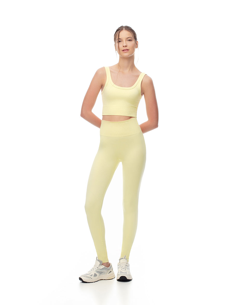 Legging deportivo seamless amarillo mujer
