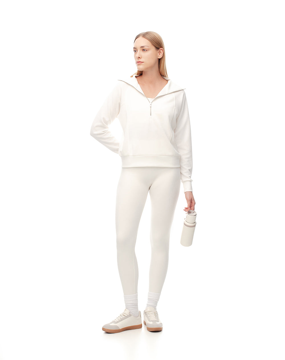 Legging deportivo seamless blanco mujer
