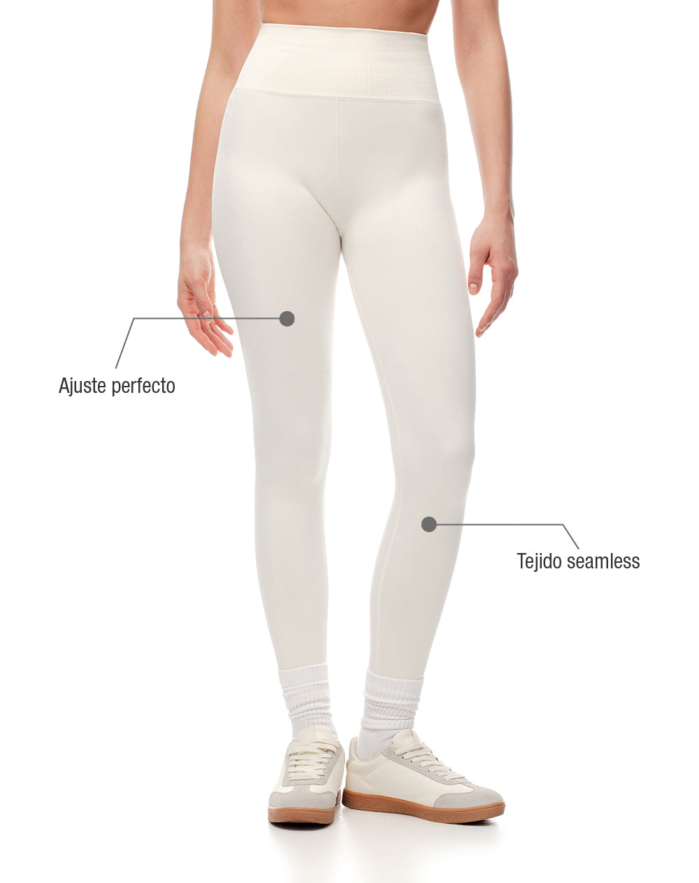 Legging deportivo seamless blanco mujer