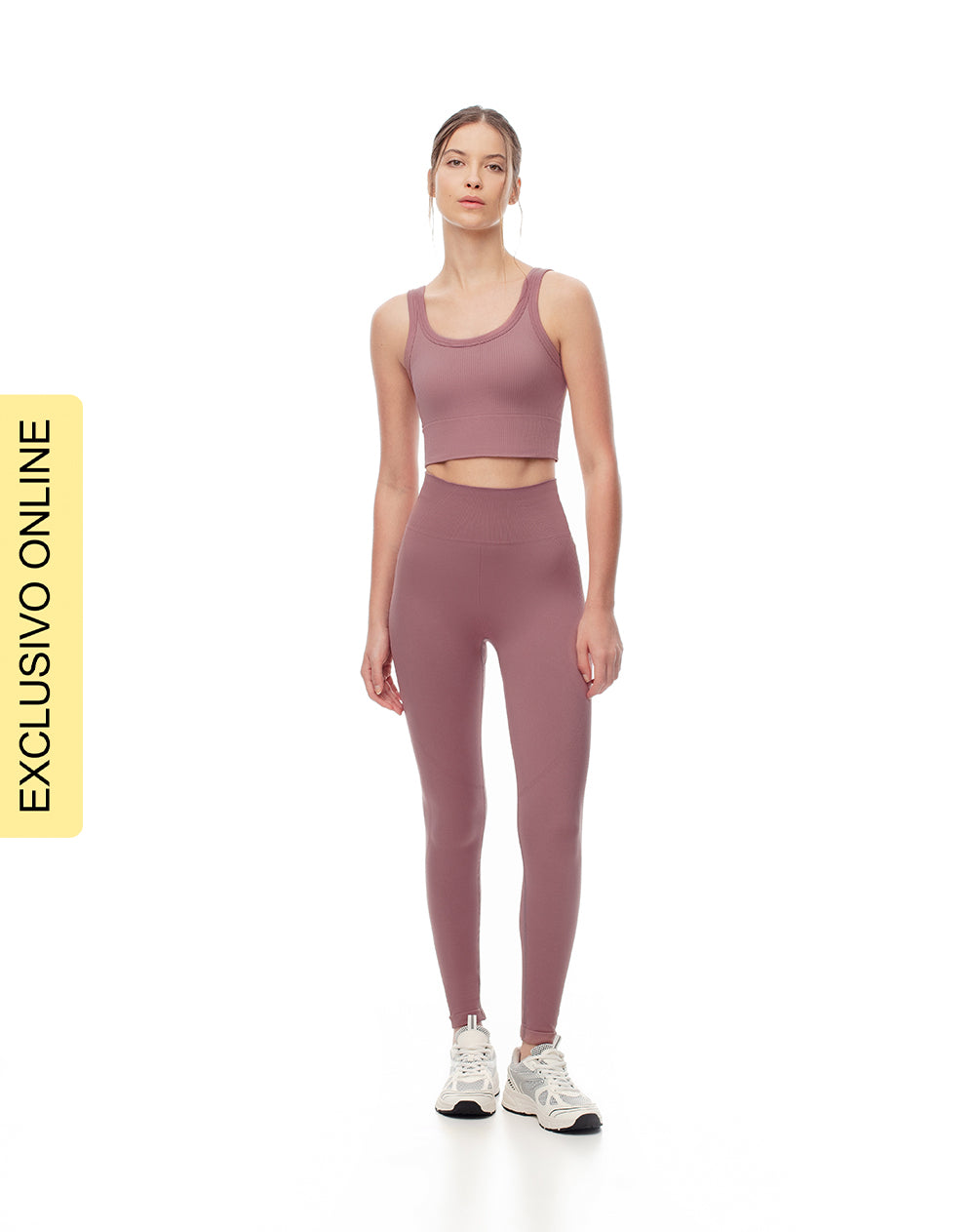 Legging tiro alto malva