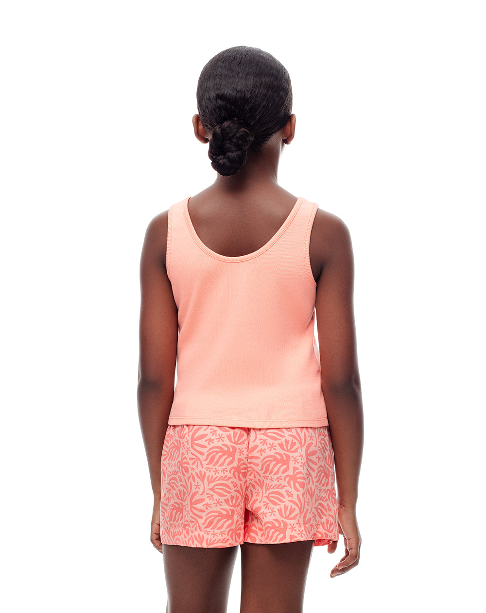 Blusa + short de pijama niña algodón naranja