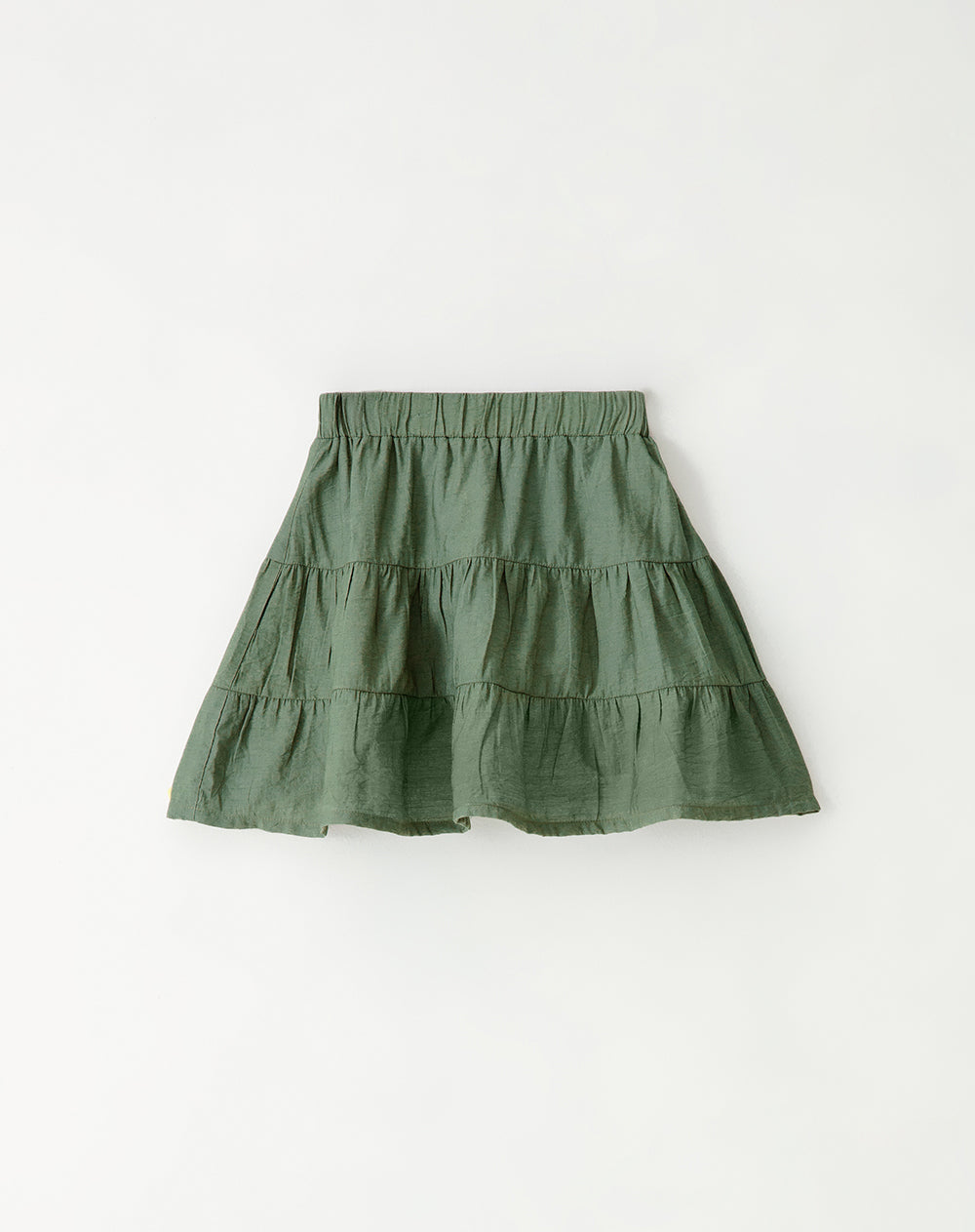 Falda tiro medio capas verde niña