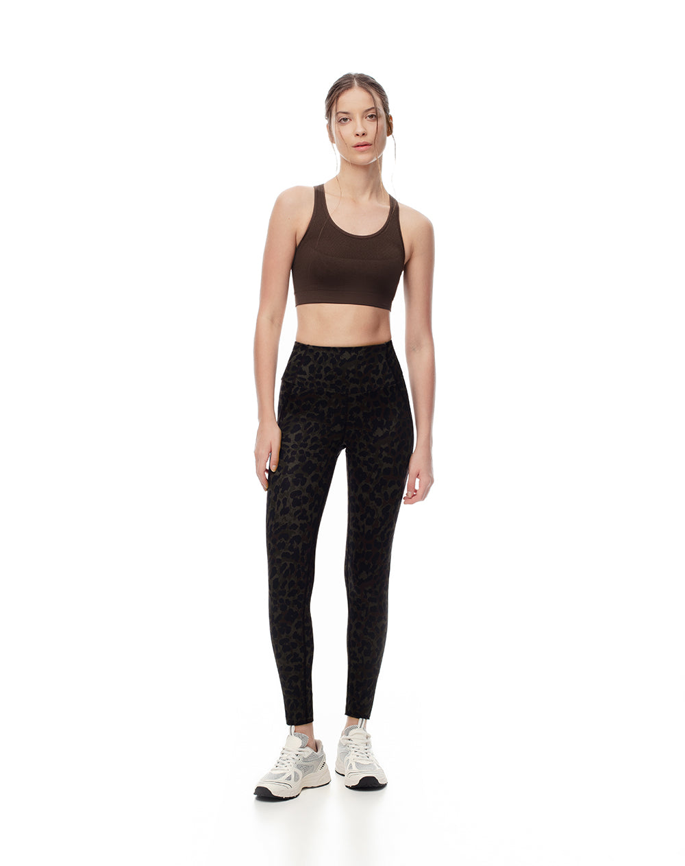 Legging tiro medio cafe estampado